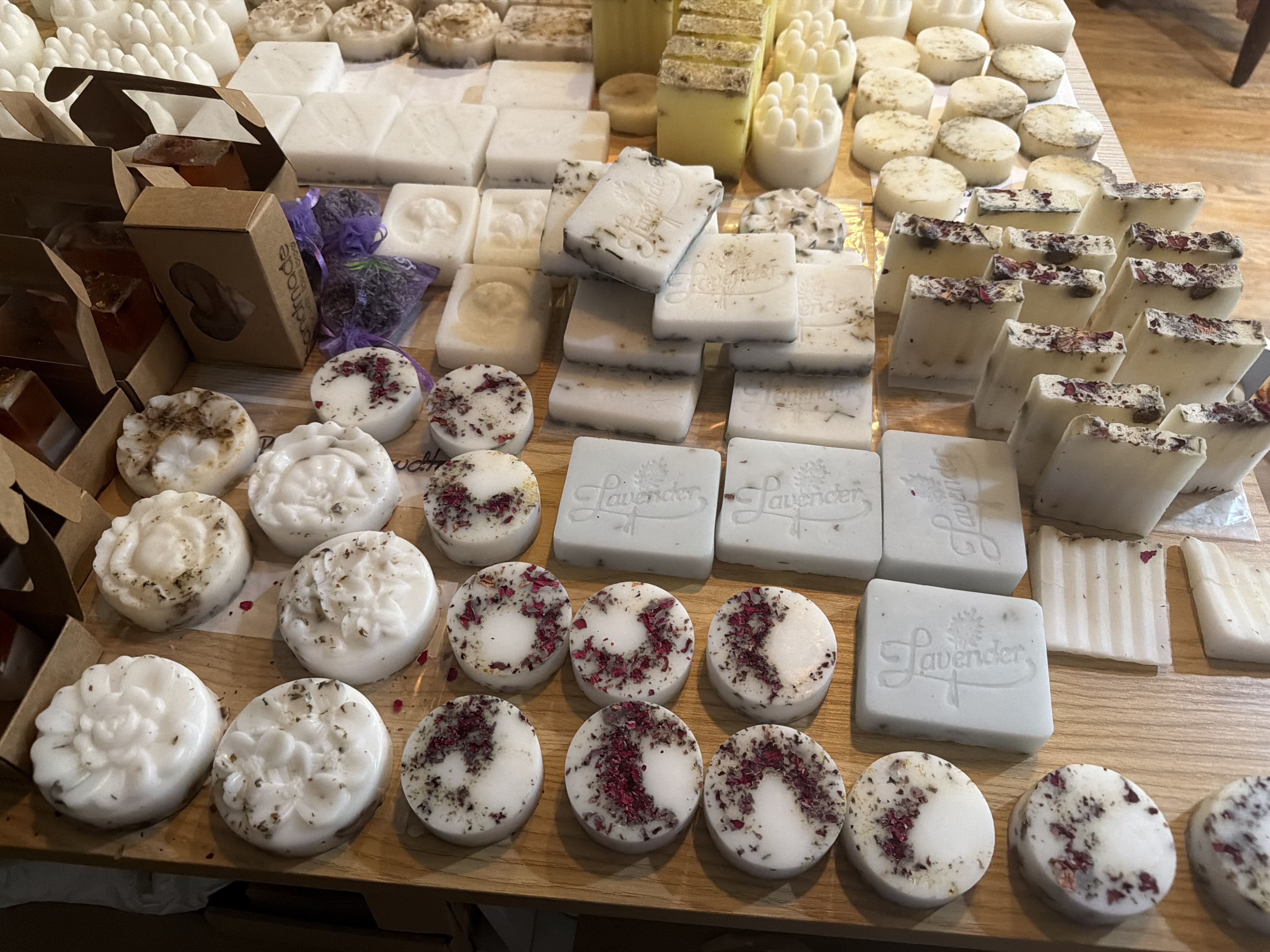 Handmade soaps crafted by participants
